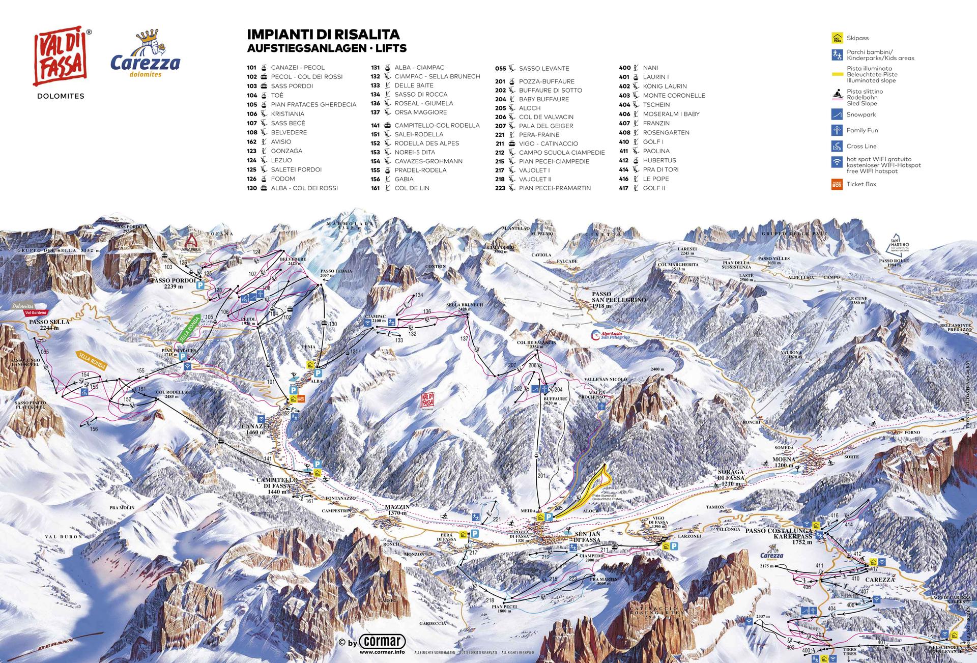Canazei ski map